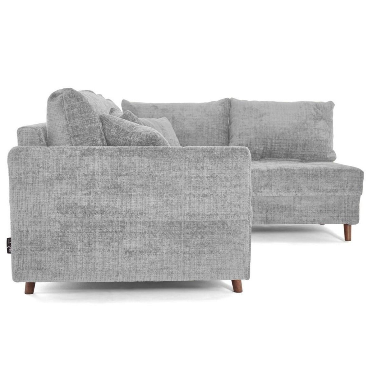 LISA DESIGN Rune - canapé d'angle droit 4 places en velours texturé