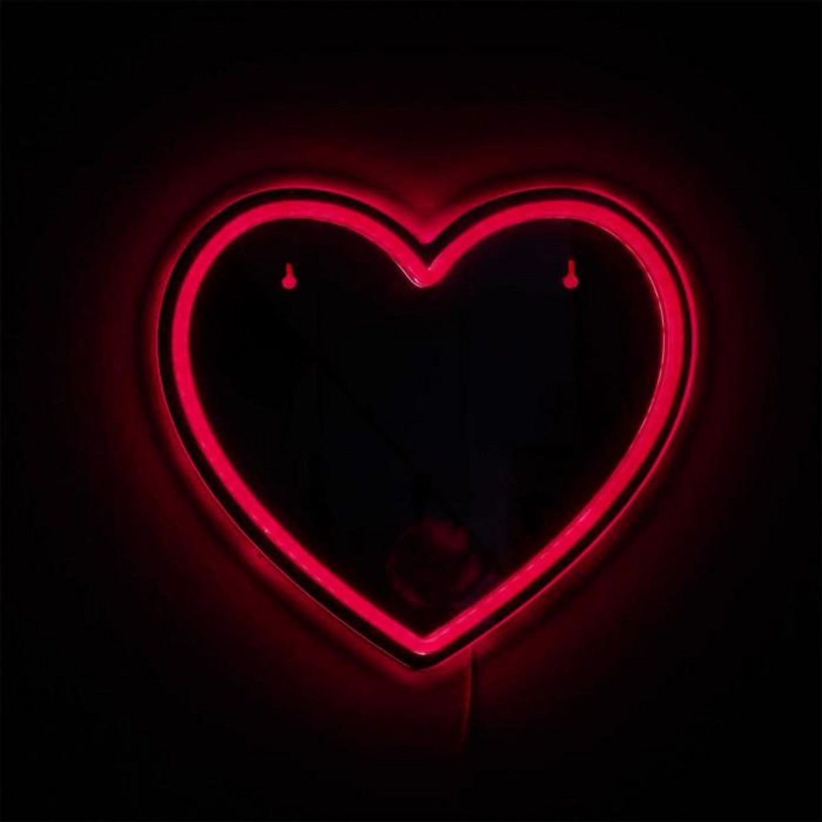 Paris Prix Miroir LED Effet Néon  Cœur  30cm Rouge