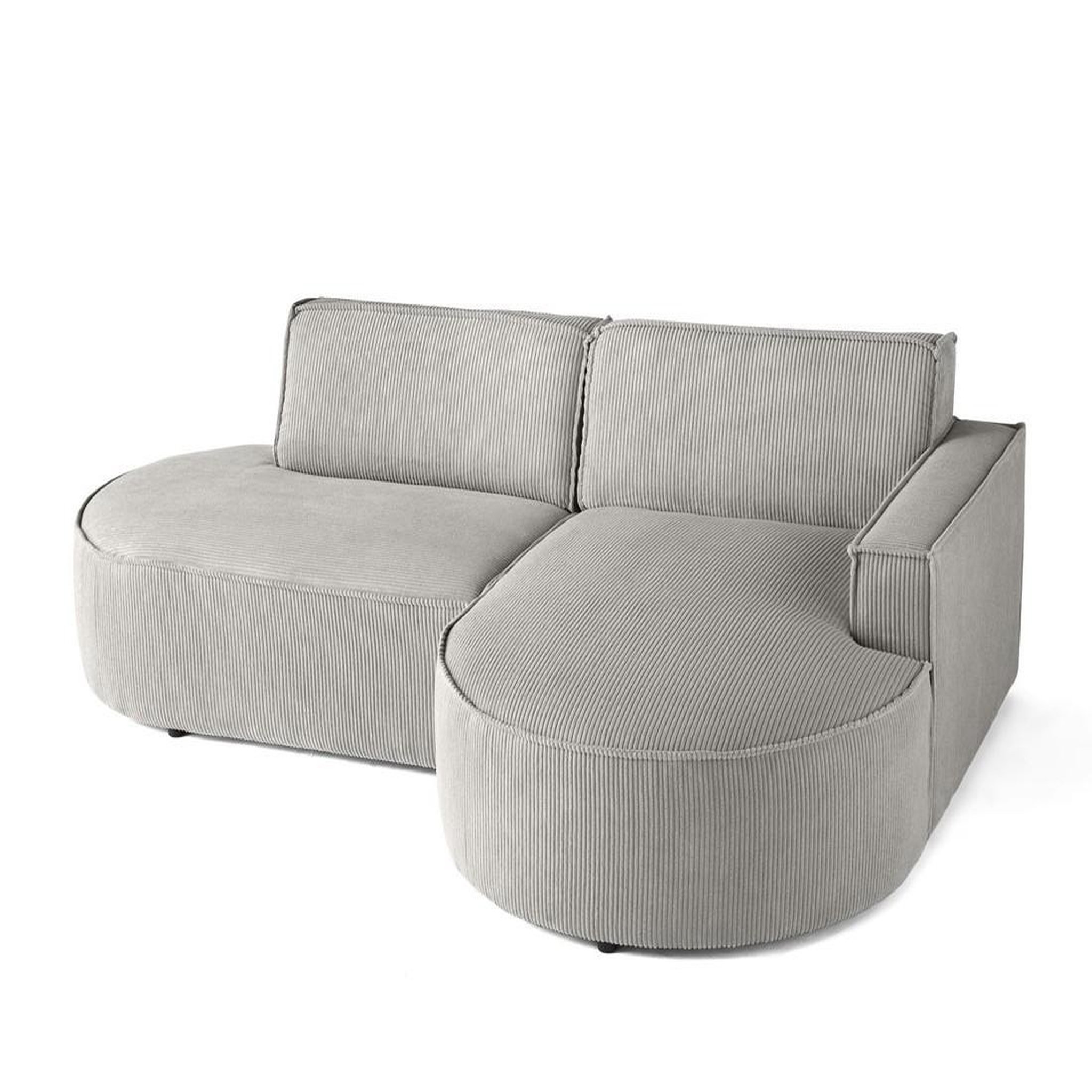 Voir la diapositive 4 : LISA DESIGN Spiaggia - canapé d'angle droit - forme arrondie - 4 places - en velours côtelé