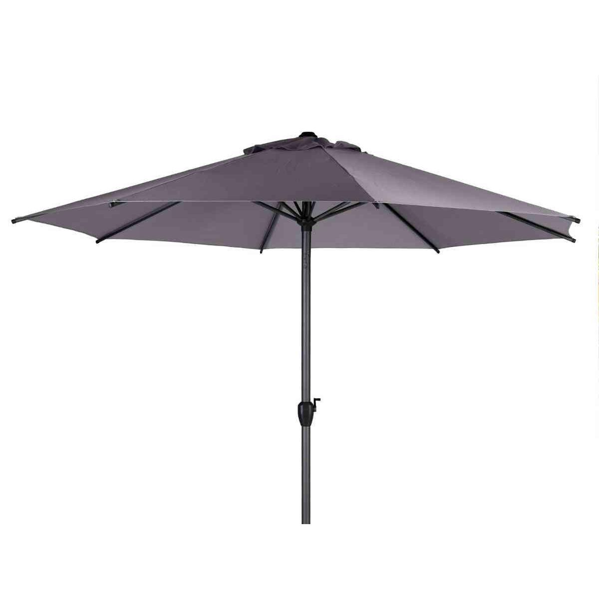 HESPERIDE Parasol droit rond Loompa Ardoise - 3 m - Hespéride