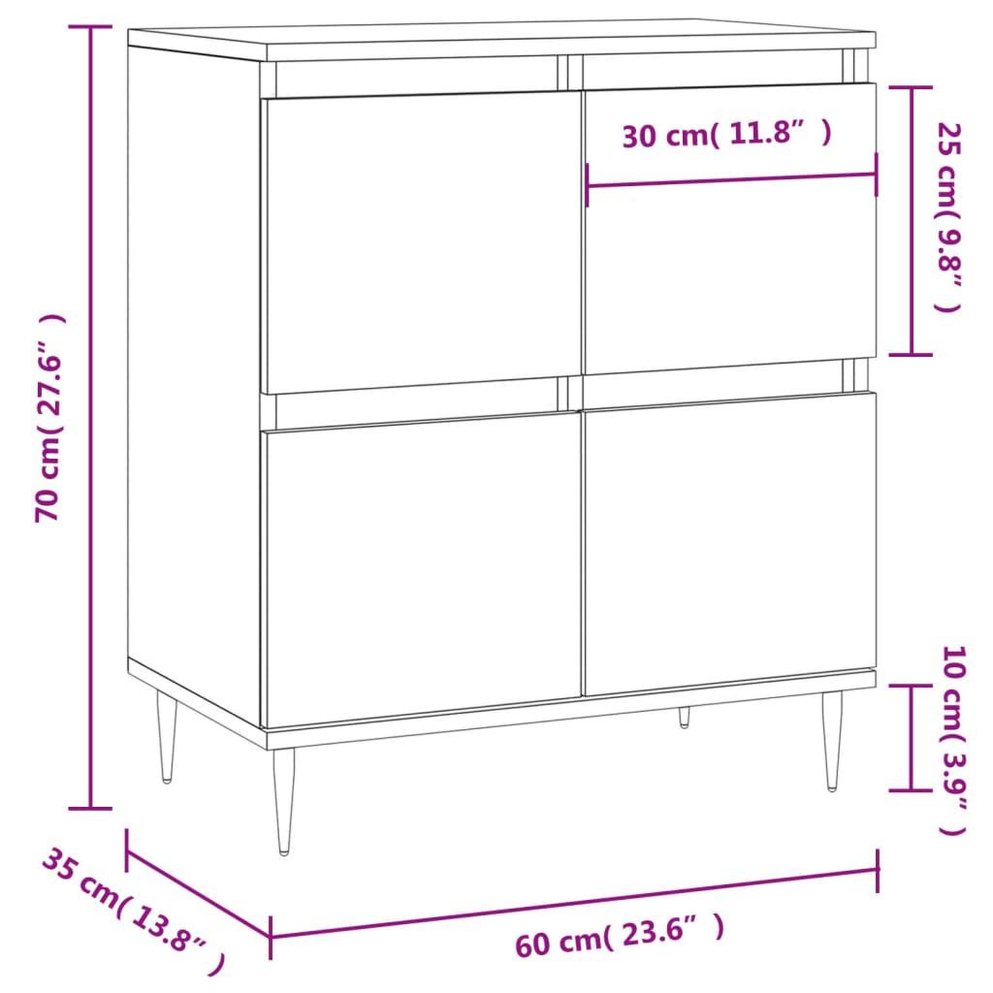 Voir la diapositive 6 : VIDAXL Buffet Gris beton 60x35x70 cm Bois d'ingenierie
