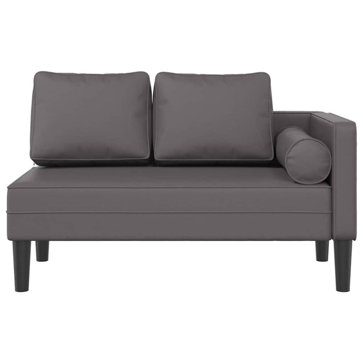 VIDAXL Chaise longue avec coussins gris similicuir