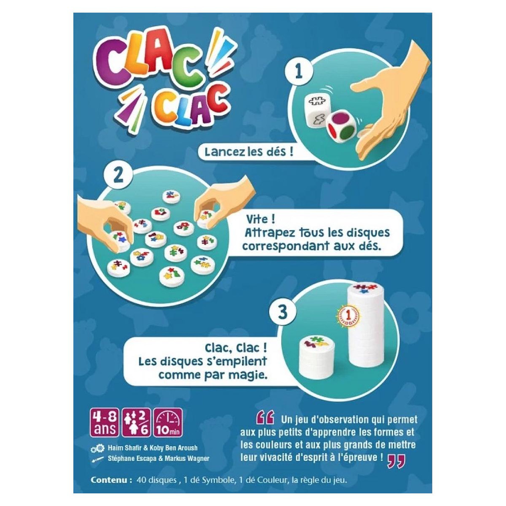 Voir la diapositive 3 : Gigamic Clac Clac jeu de reflex visuel edition 2026