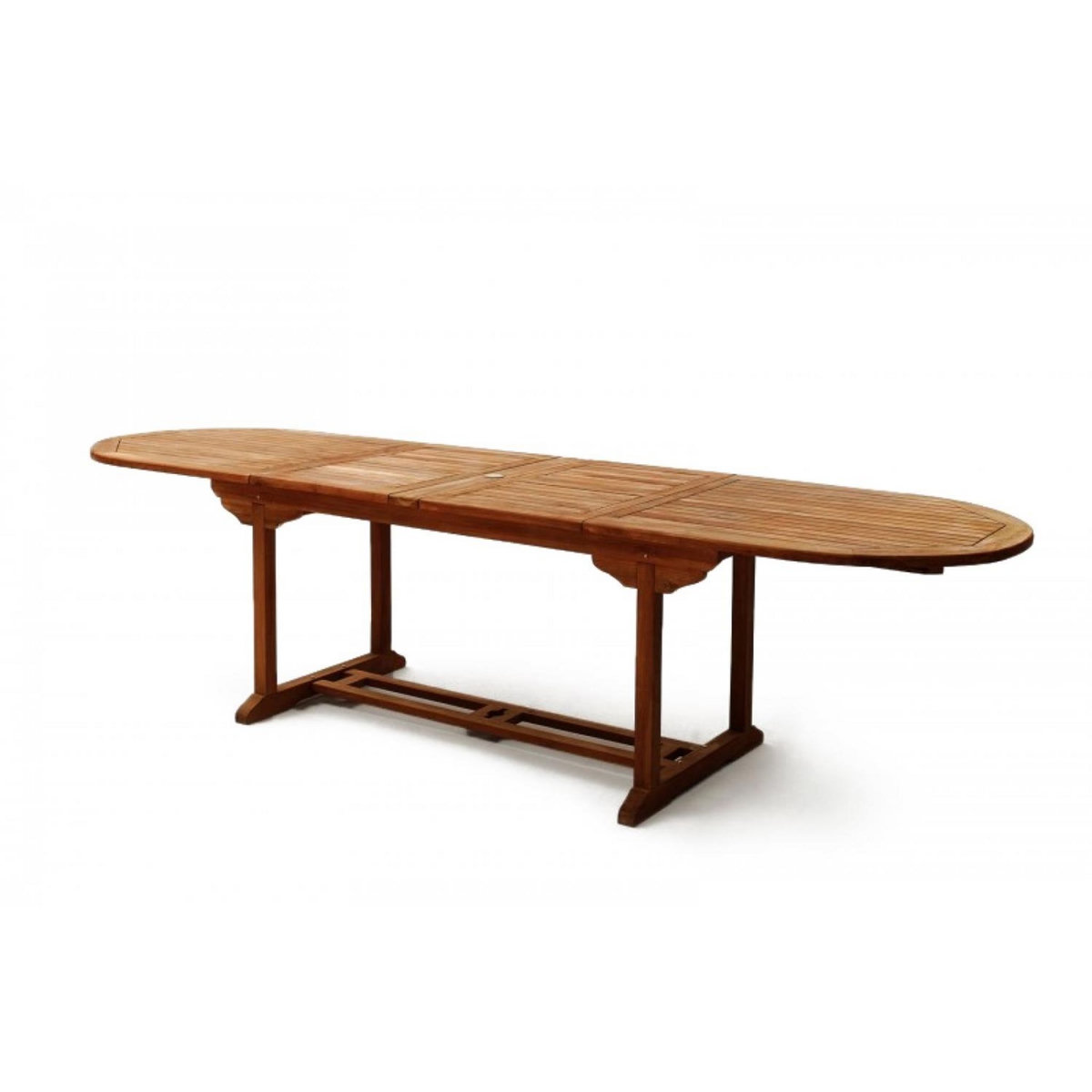 CONCEPT USINE Table de jardin ovale 10 places et 10 chaises en teck huilé LUBOK