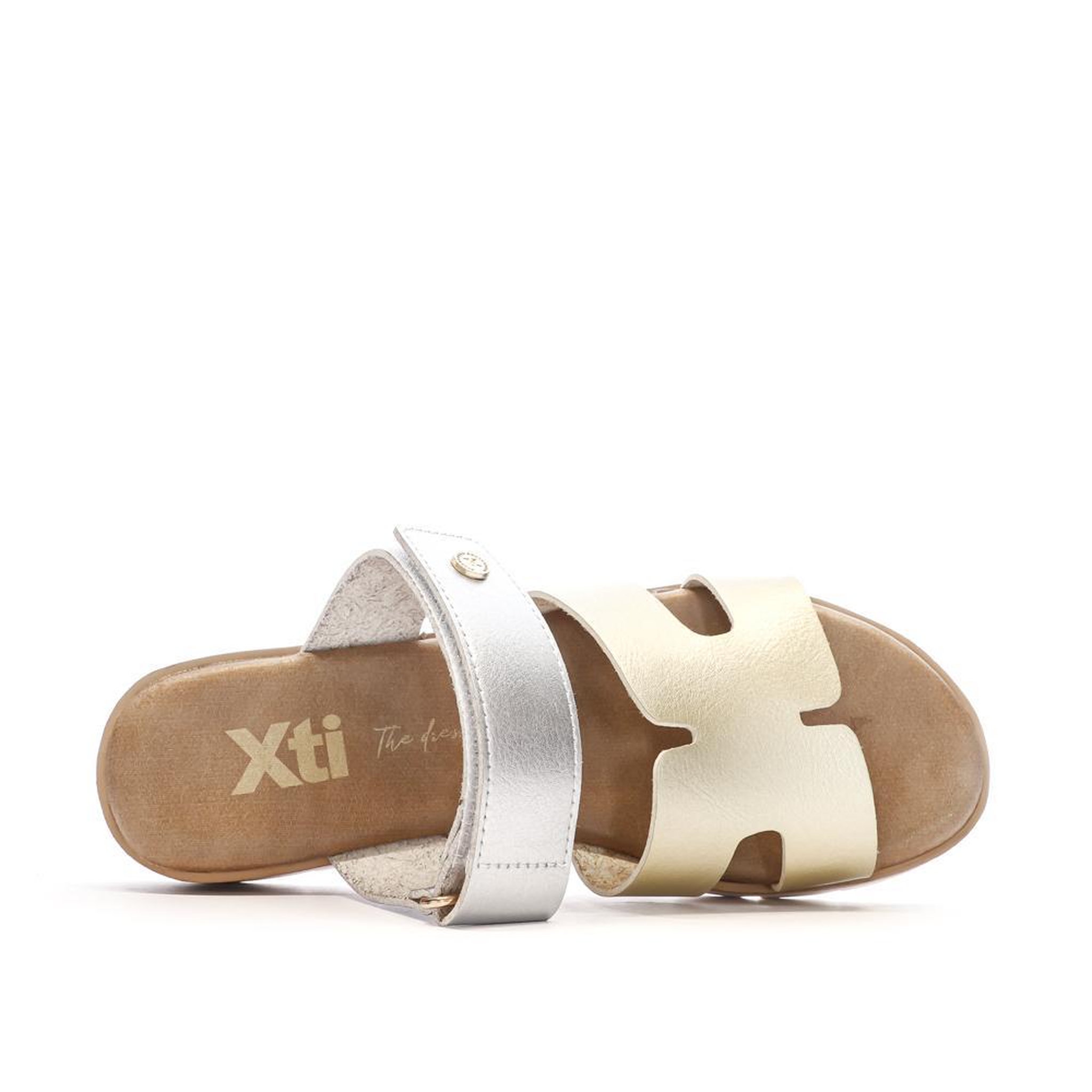 Voir la diapositive 4 : XTI Sandales Argent/Doré Femme Xti 144125