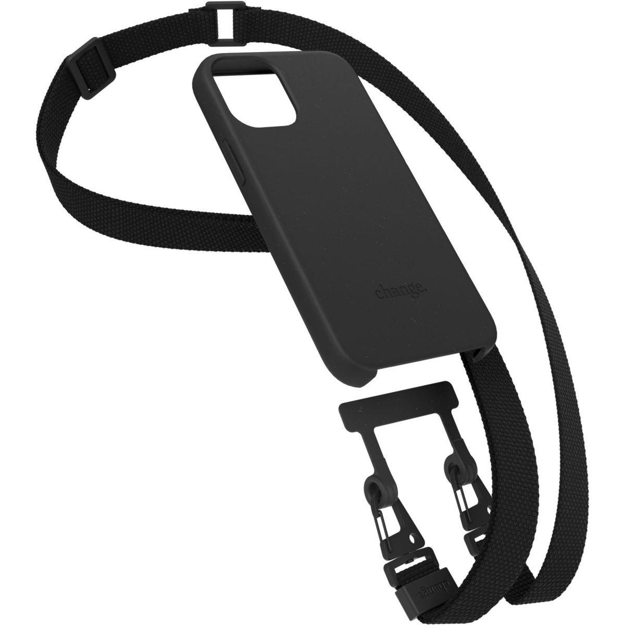 WOODCESSORIES Etui avec cordon iPhone 14 Tour de cou noir