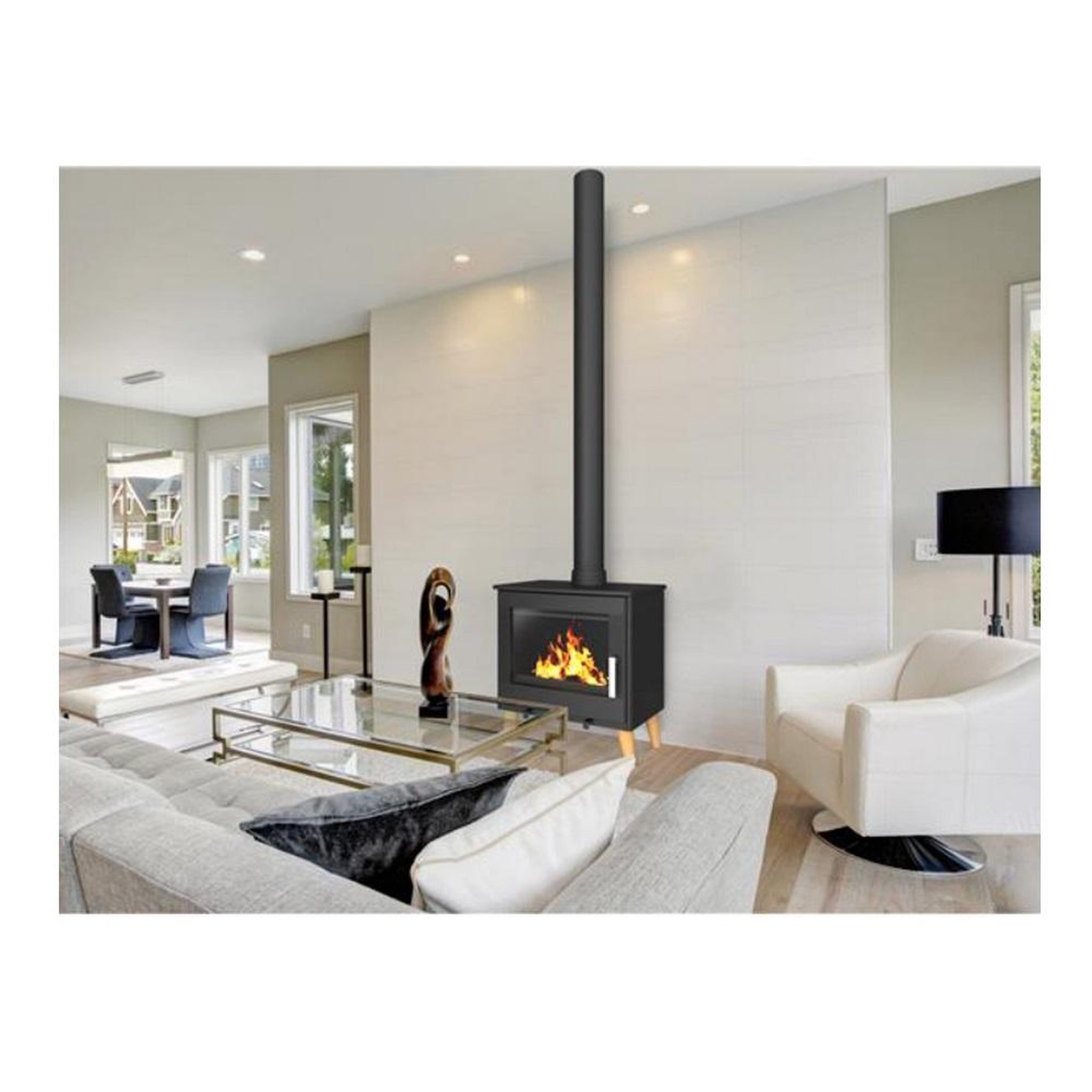 Voir la diapositive 4 : Supra Poêle à bois étanche 7.3kw noir - FR9016170B