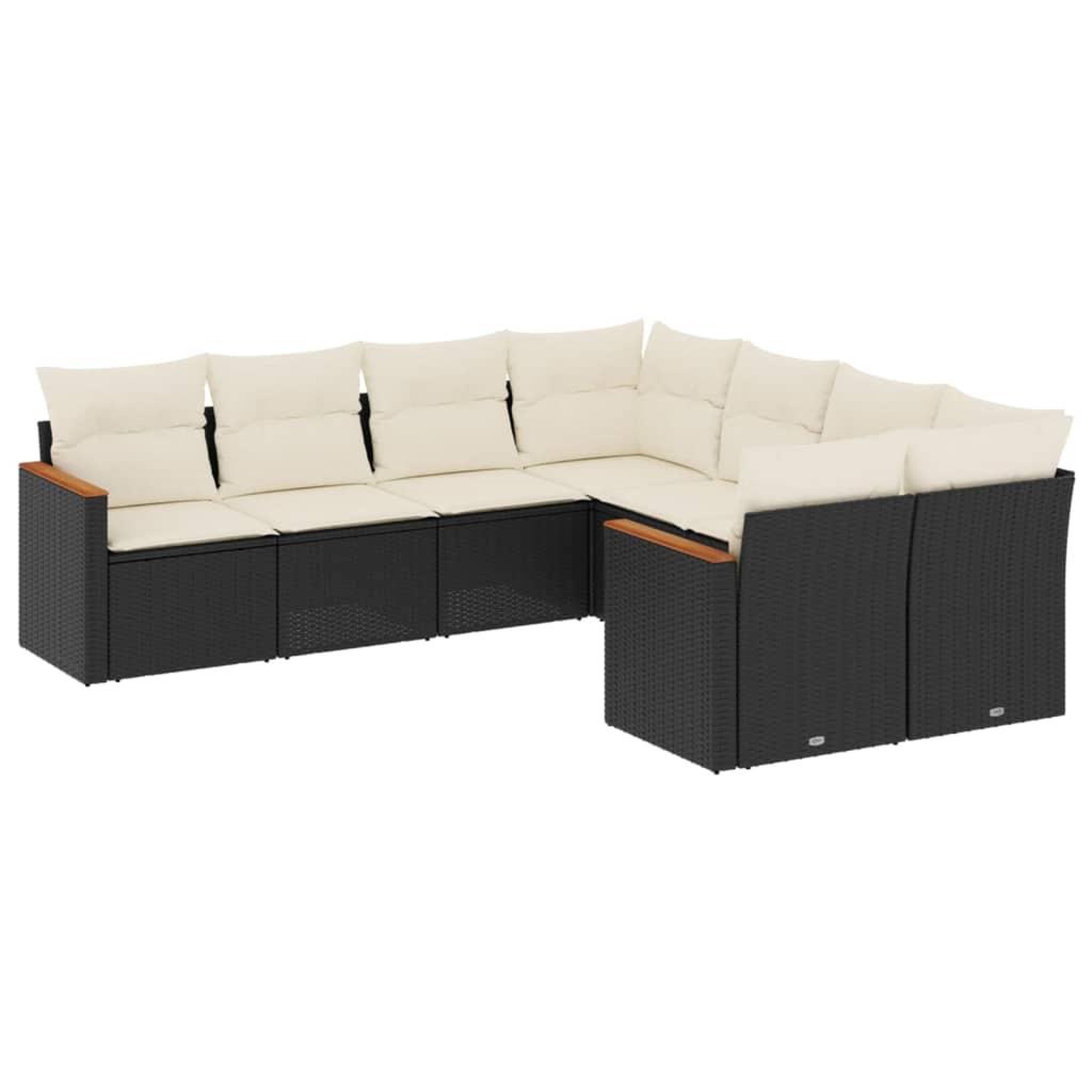 Voir la diapositive 2 : VIDAXL Salon de jardin 8 pcs avec coussins noir resine tressee