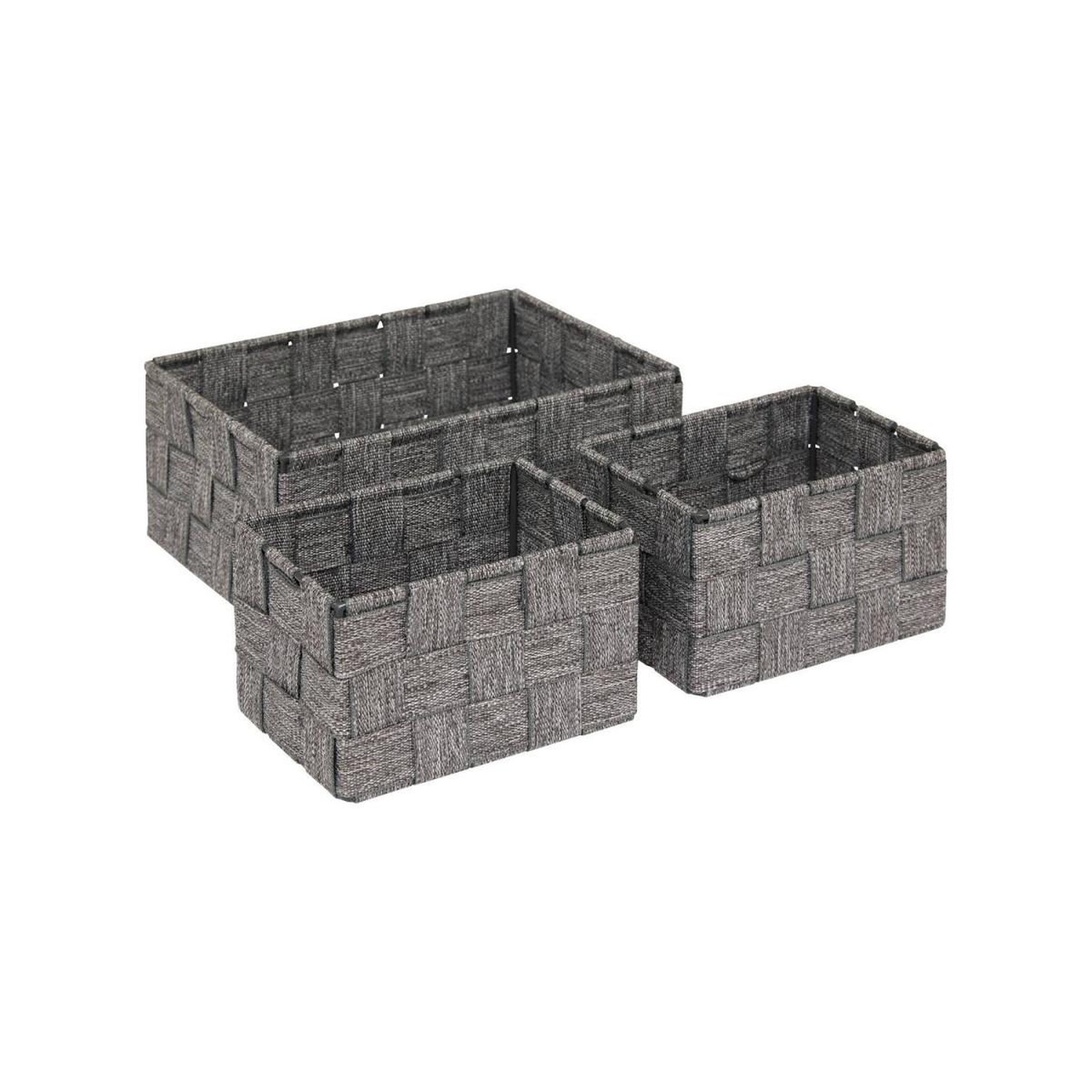 FIVE Lot de 3 paniers de rangement  lise  22cm gris