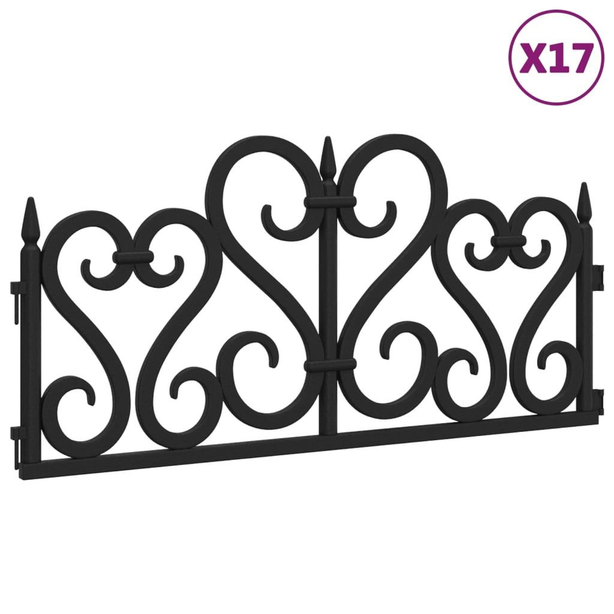Voir la diapositive 2 : VIDAXL Bordures de pelouse 17 pcs Noir 10 m PP