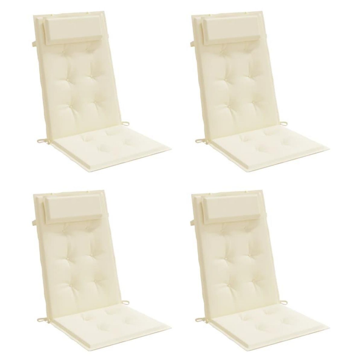 VIDAXL Coussins de chaise a dossier haut lot de 4 creme tissu oxford