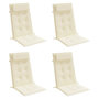Voir la diapositive 3 : VIDAXL Coussins de chaise a dossier haut lot de 4 creme tissu oxford