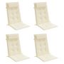 Voir la diapositive 3 : VIDAXL Coussins de chaise a dossier haut lot de 4 creme tissu oxford