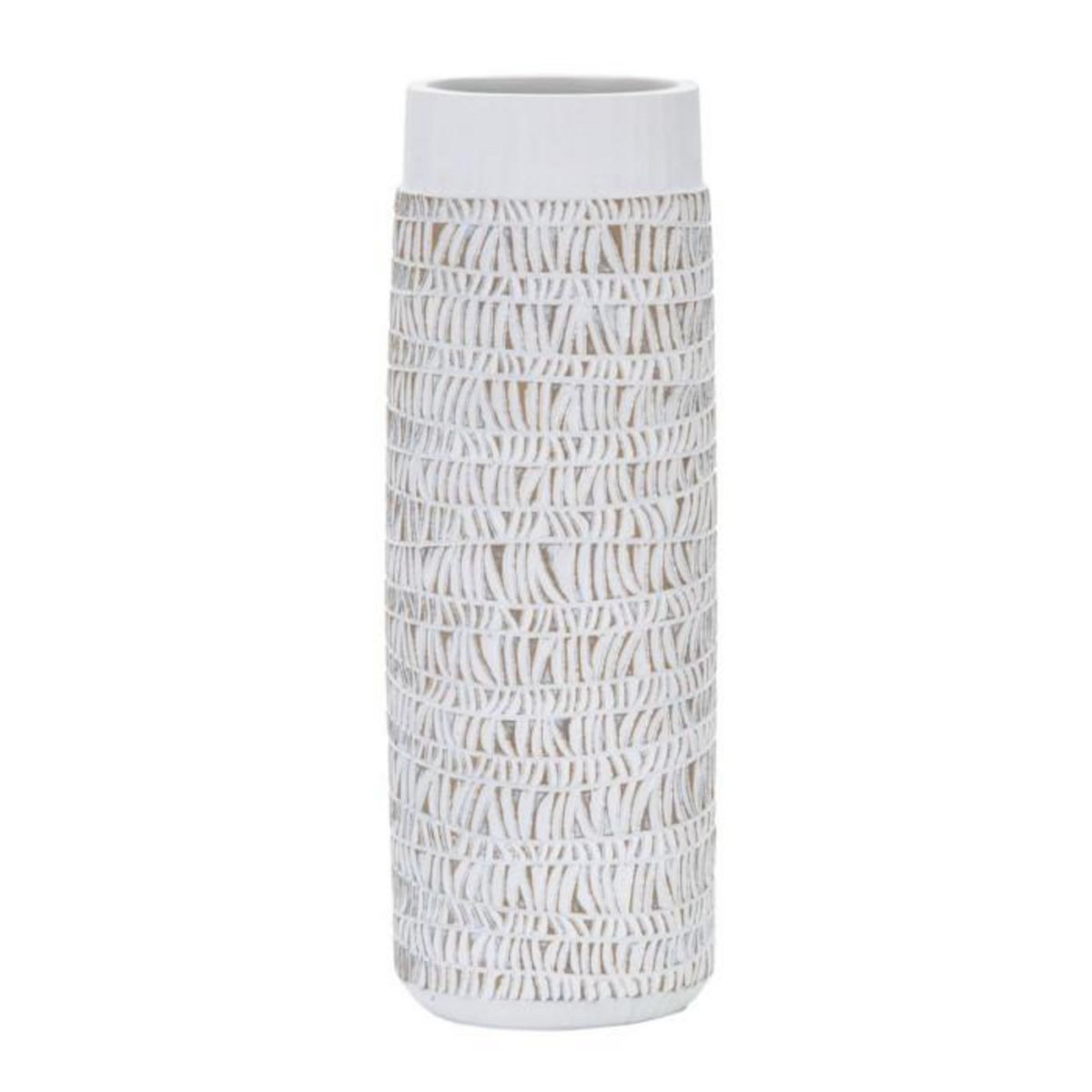 Paris Prix Vase Ovale Abstrait  Nairobi  50cm Blanc