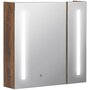 Voir la diapositive 1 : KLEANKIN Miroir lumineux LED armoire murale design de salle de bain 2 en 1 dim. 70L x 15l x 65H cm MDF aspect bois