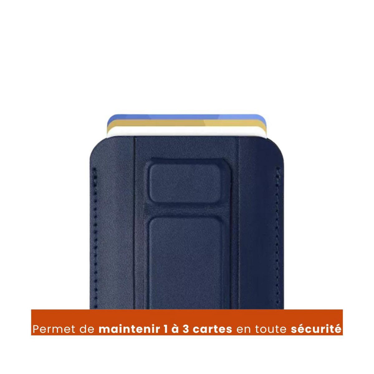 ADEQWAT Porte-cartes magnétique avec support Bleu