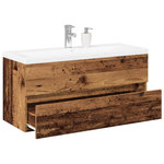 VIDAXL Armoire lavabo avec bassin integre vieux bois