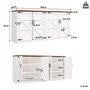 Voir la diapositive 3 : MERAX Buffet 4 porte(s) 0 tiroir(s) - 160 cm blanc mdf