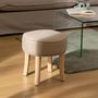 Voir la diapositive 4 : ATMOSPHERA Tabouret en Tissu  Adriel  35cm Beige