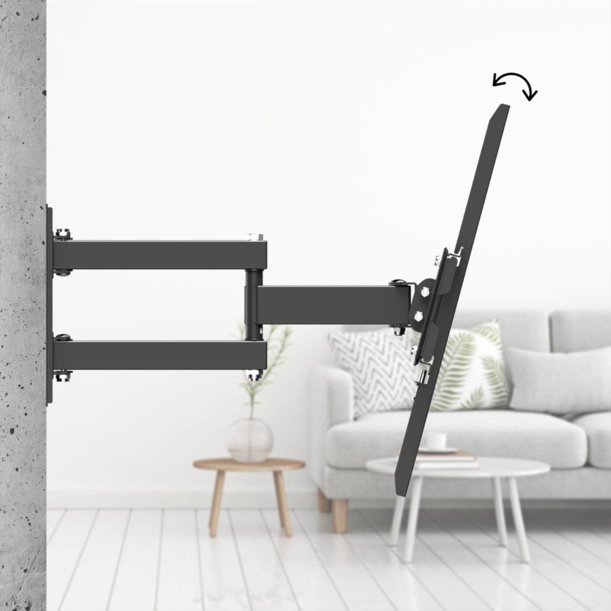 Voir la diapositive 4 : Hama Support mural tv 75 pouces orientable jusqu'a 40kg