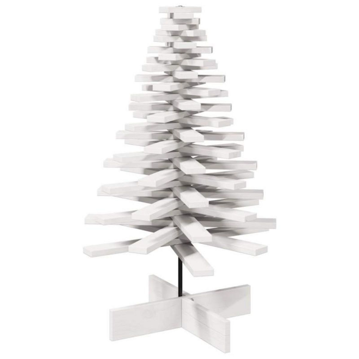 VIDAXL Arbre de Noël en bois pour décoration blanc 100 cm pin massif