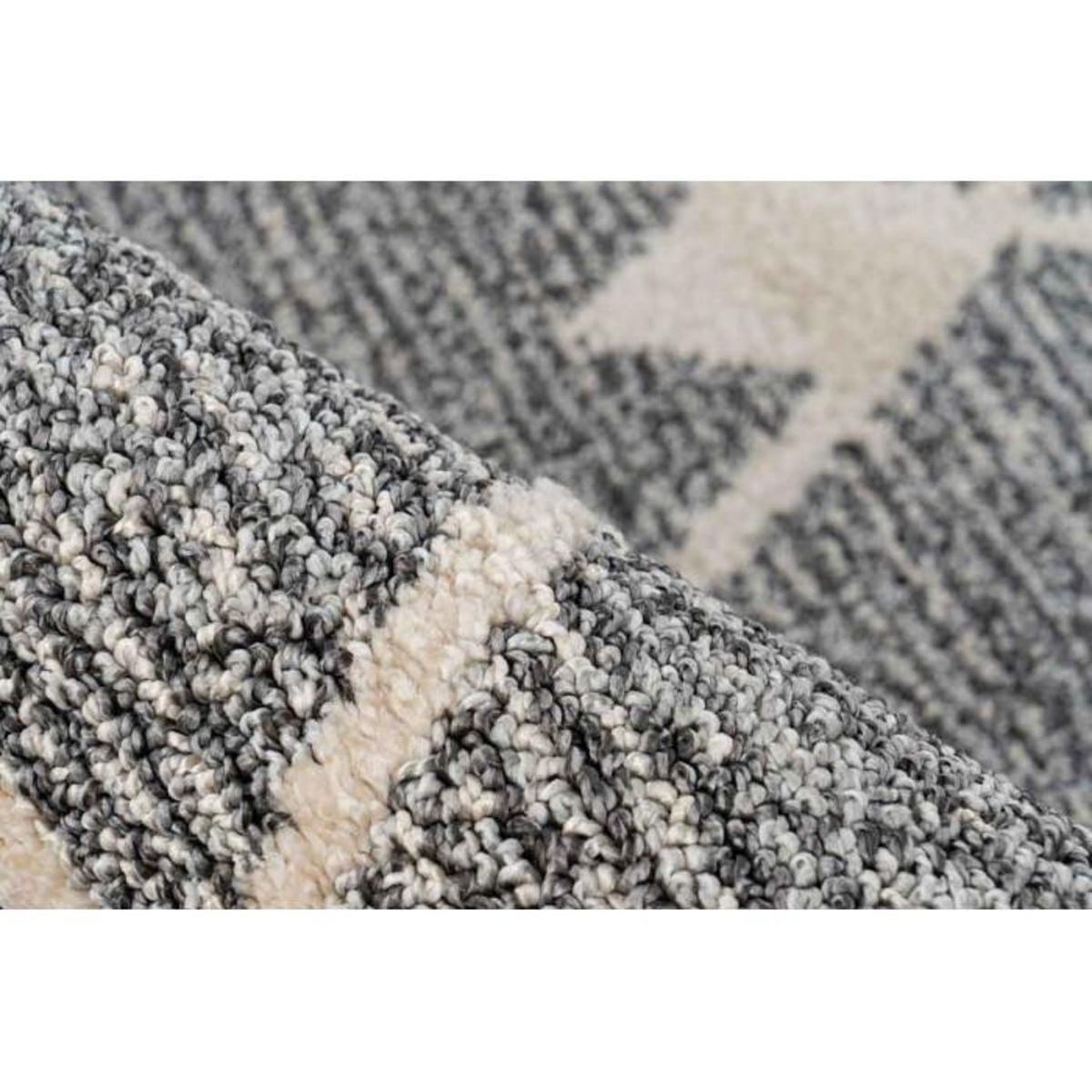 Paris Prix Tapis Tissé Géométrique  Rhombus  Gris & Beige