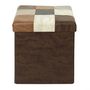 Voir la diapositive 2 : Paris Prix Pouf Coffre Pliable Patchwork  Loic  38cm Marron