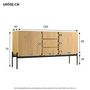 Voir la diapositive 3 : MERAX Buffet 2 portes 3 tiroirs - 150cm naturel panneaux de particules