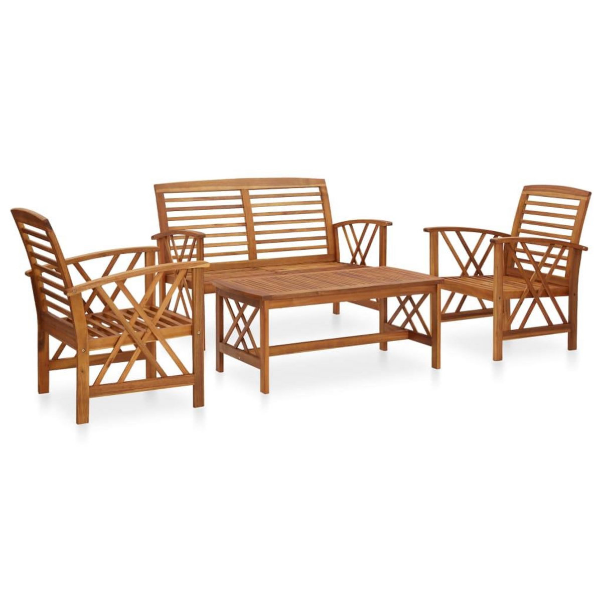 VIDAXL Salon de jardin 4 pcs Bois d'acacia solide