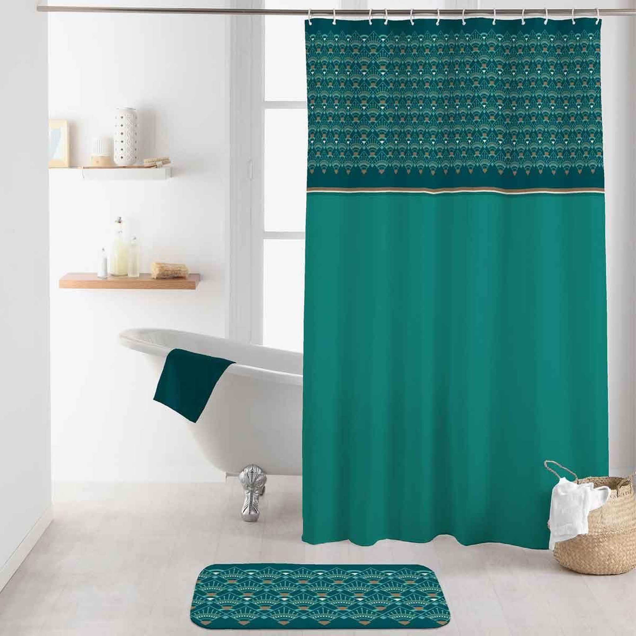 Voir la diapositive 1 : Douceur d'Intérieur Rideau de douche  imperia  180x200cm vert