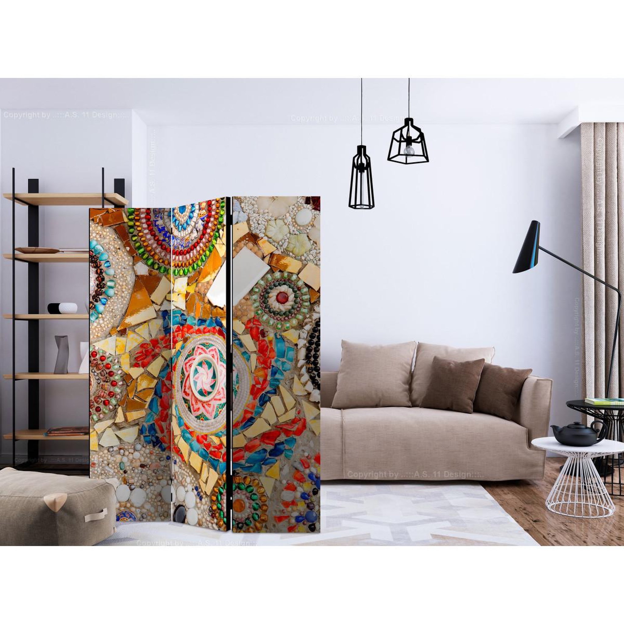 Voir la diapositive 2 : Paris Prix Paravent 3 volets  moroccan mosaic  135x172cm