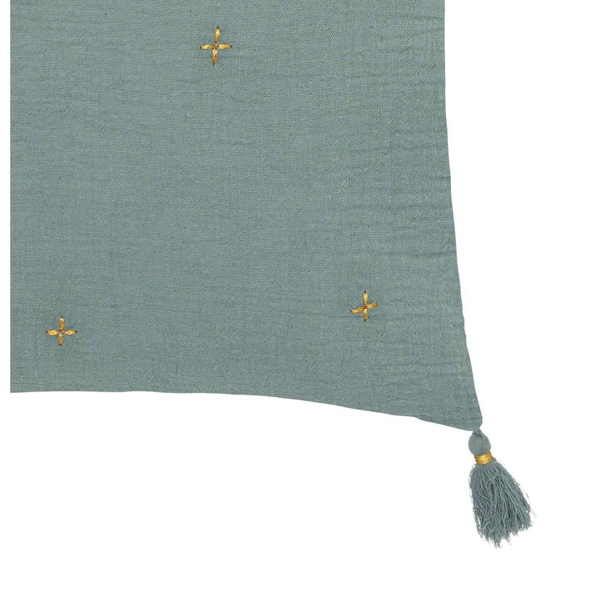 ATMOSPHERA Lot de 2 coussins de chaise brodés rectangulaires Starke - 40 x 40 cm - Céladon