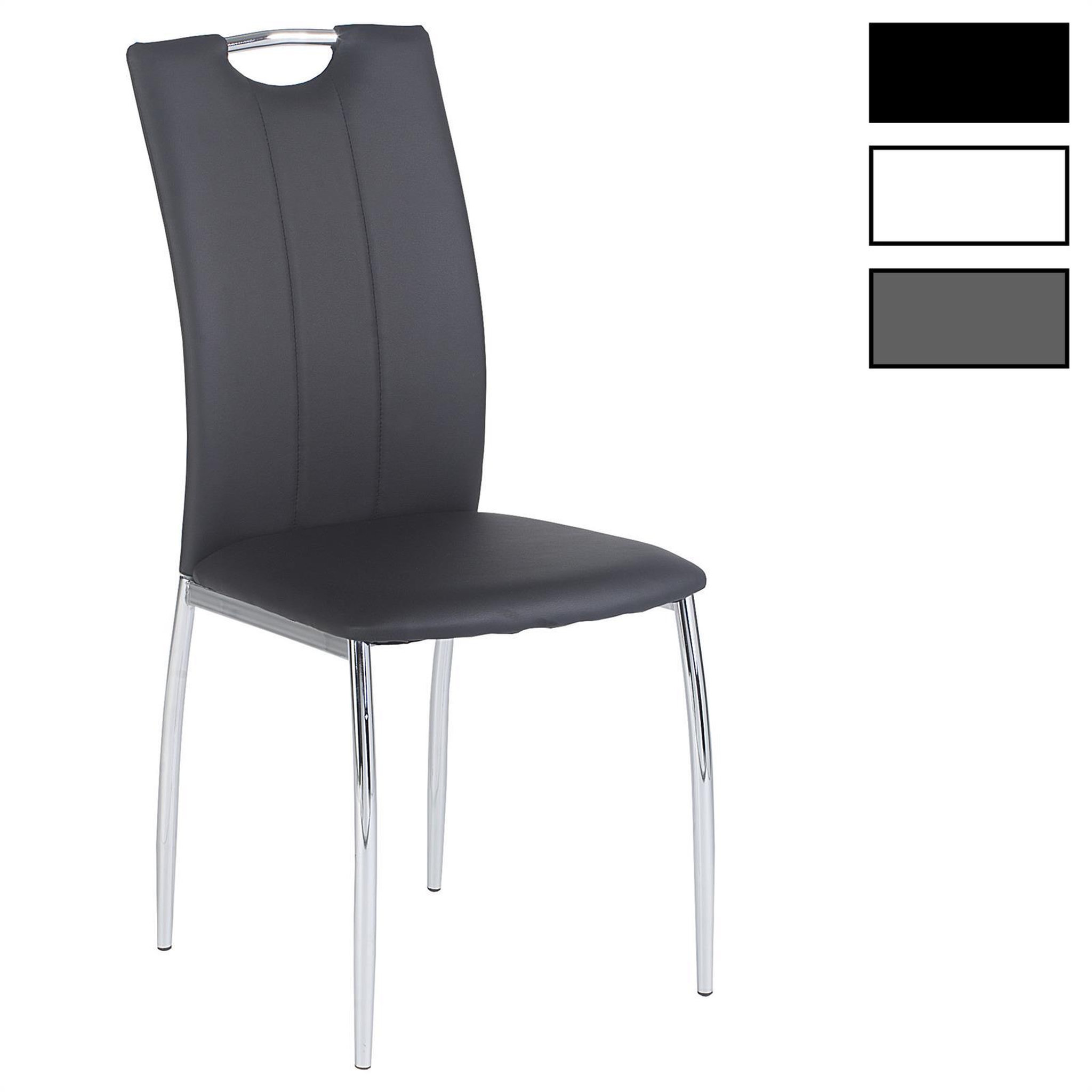 IDIMEX Lot de 4 chaises apollo, en synthétique. Coloris disponibles : Blanc, Gris
