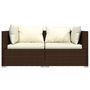 Voir la diapositive 4 : VIDAXL Salon de jardin 3 pcs avec coussins Marron Resine tressee