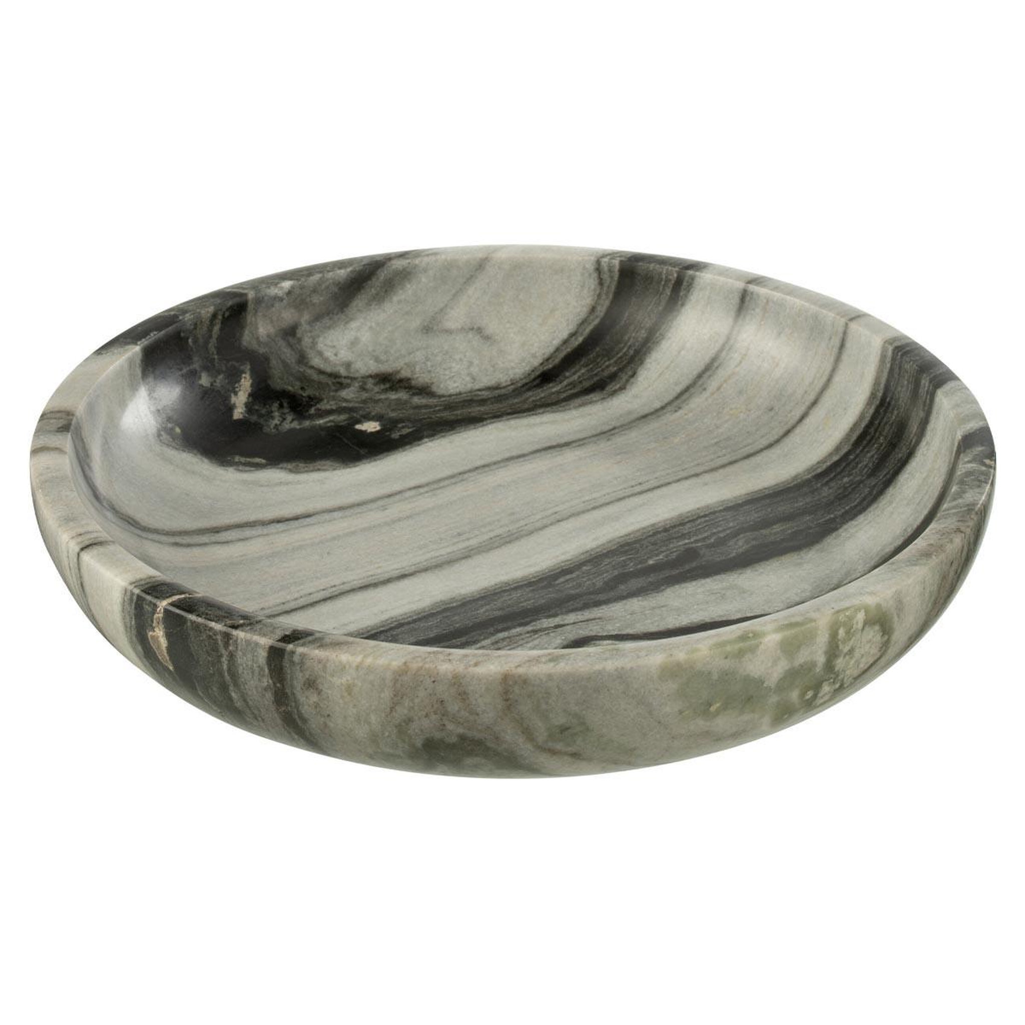 J-LINE Coupelle déco en marbre  courchevel  35cm gris clair