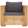 Voir la diapositive 3 : VIDAXL Fauteuil de jardin avec coussins gris fonce Bois de teck massif