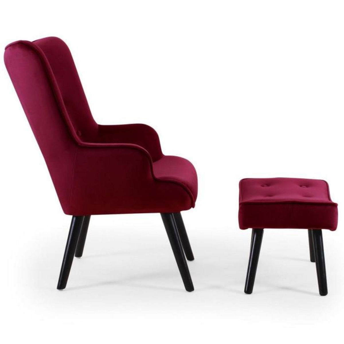 Paris Prix Fauteuil & Pouf Scandinave  Nomi  100cm Bordeaux