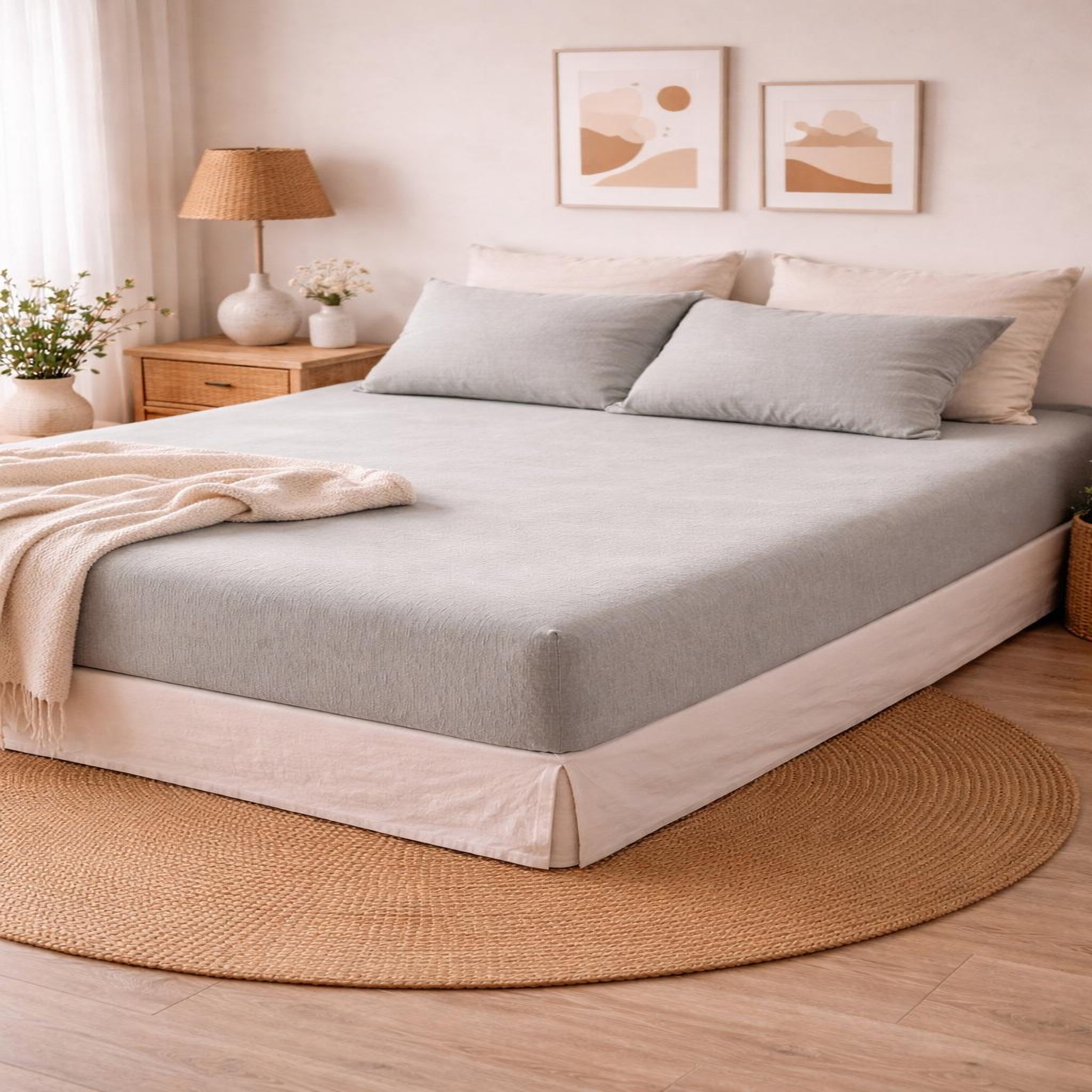 Voir la diapositive 2 : Eden Drap housse double gaze de coton gaïa
