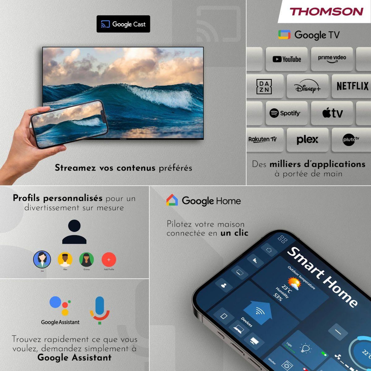 THOMSON Passerelle multimédia 245 Box 4K avec Google TV