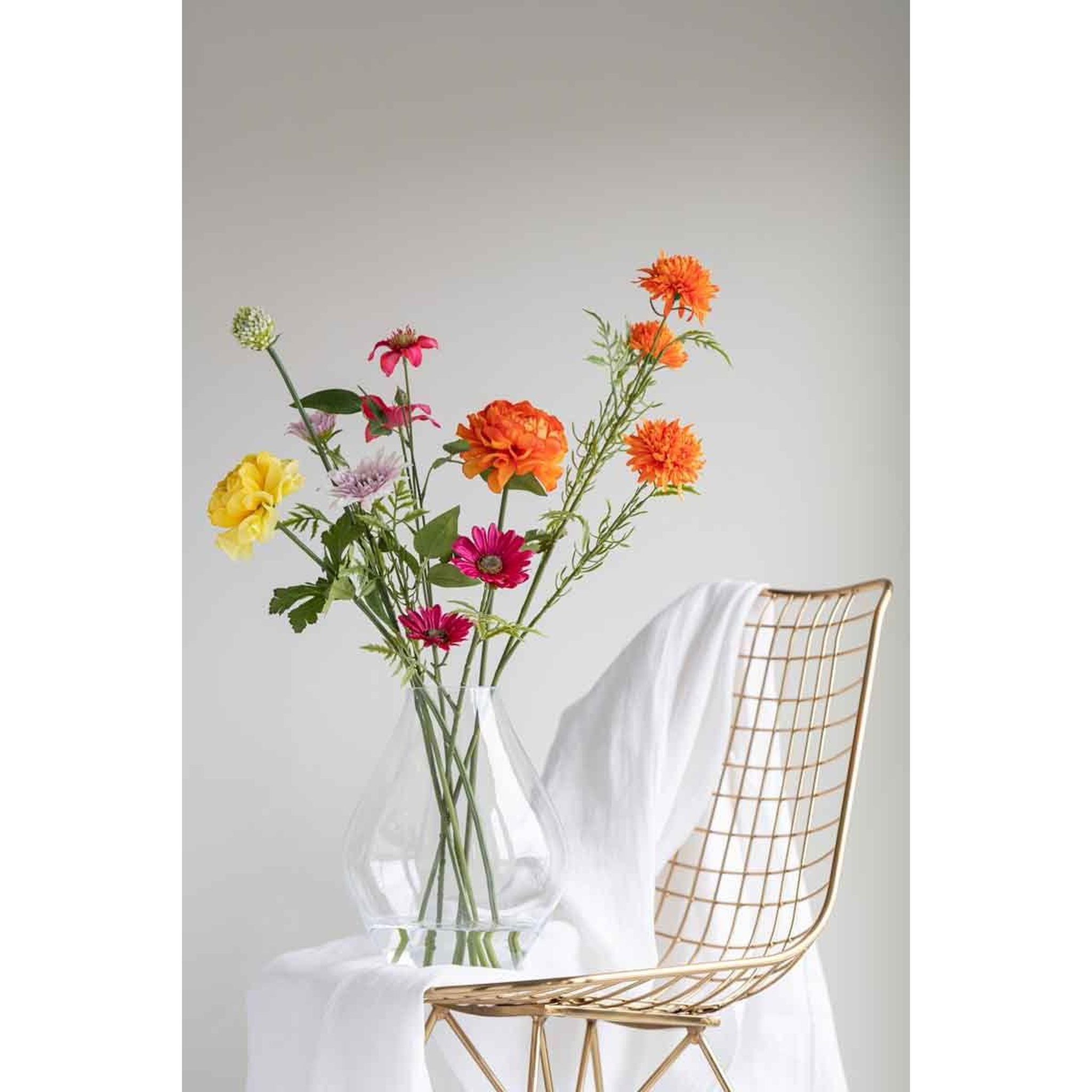 Voir la diapositive 2 : J-LINE Vase design en verre  abby  24cm transparent
