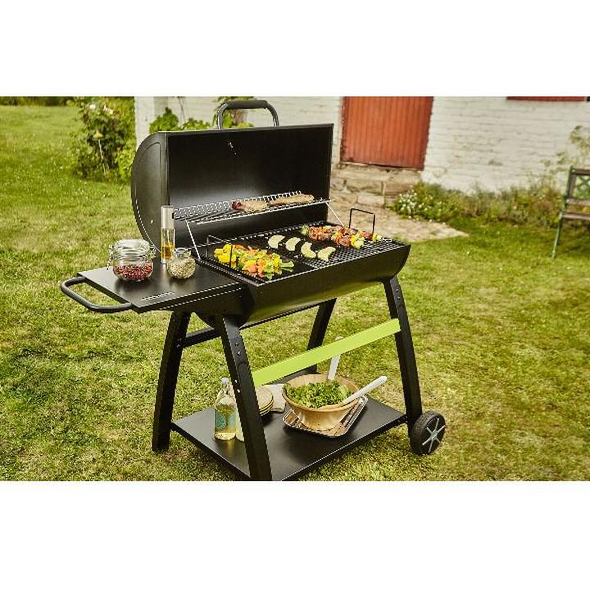 Voir la diapositive 2 : COOK IN GARDEN Barbecue à charbon 68x41,5cm avec chariot - ch527t
