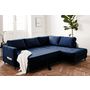 Voir la diapositive 3 : LISA DESIGN Anna - canapé d'angle droit - 5 places - convertible - en velours