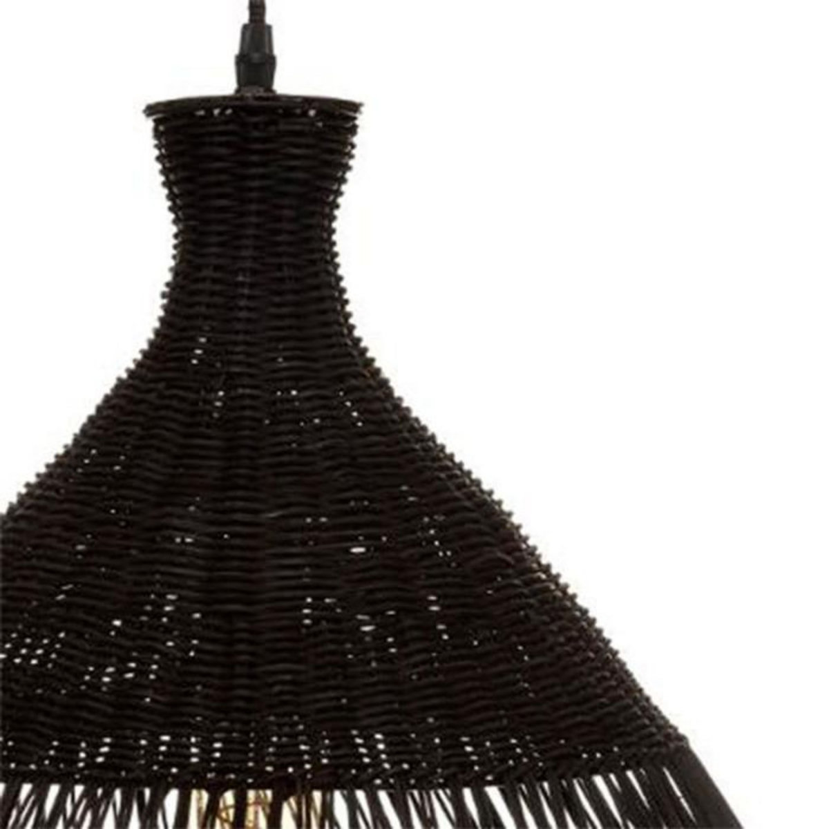 ATMOSPHERA Lampe Suspension en Rotin  Léa  62cm Noir