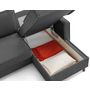 Voir la diapositive 3 : LISA DESIGN Jake - canapé d'angle droit 4 places convertible avec coffre en tissu velours relief