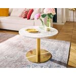 LISA DESIGN Valverde - table basse ronde - effet marbre - doré - 70 cm. Coloris disponibles : Bicolore