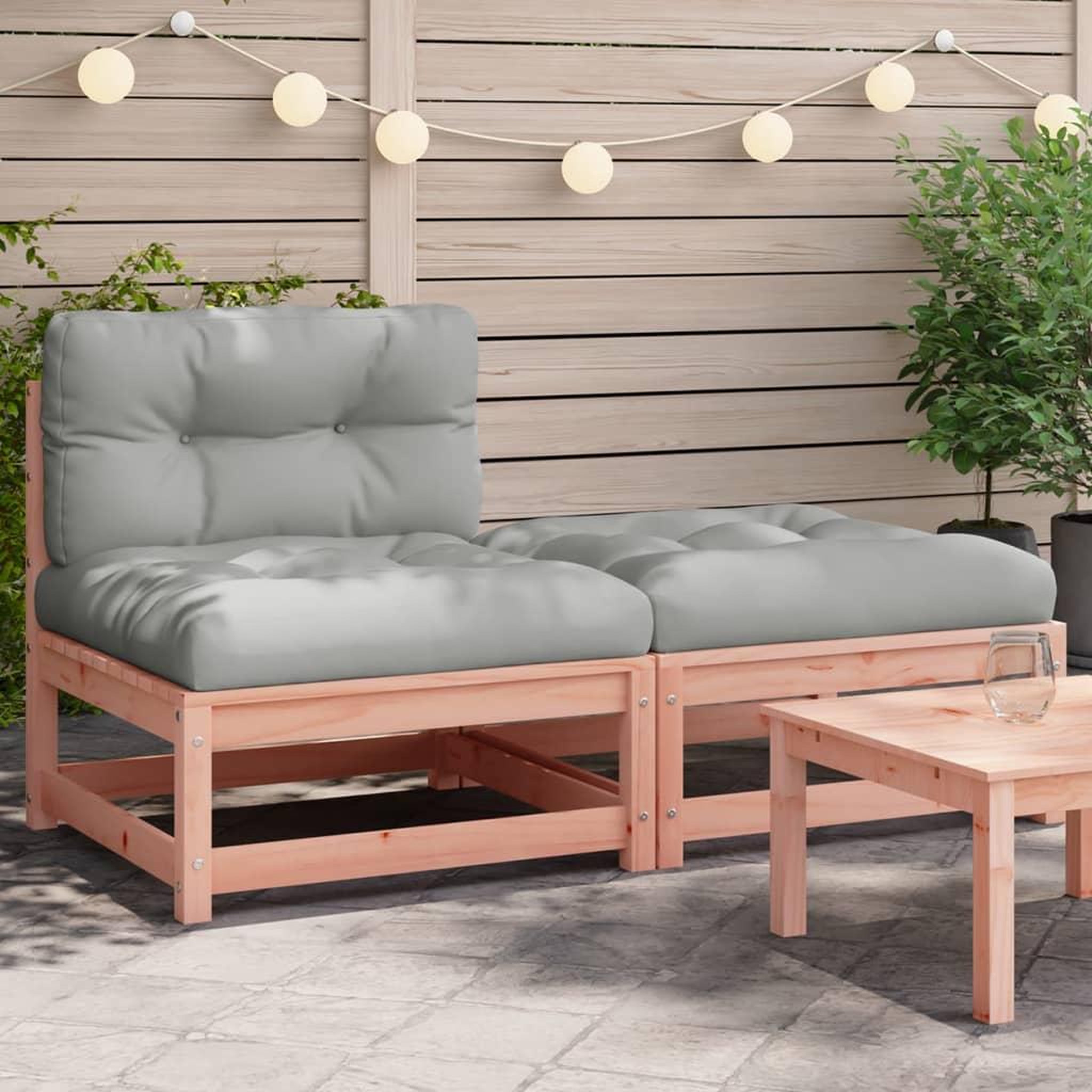VIDAXL Canape de jardin sans accoudoirs avec coussins et repose-pieds