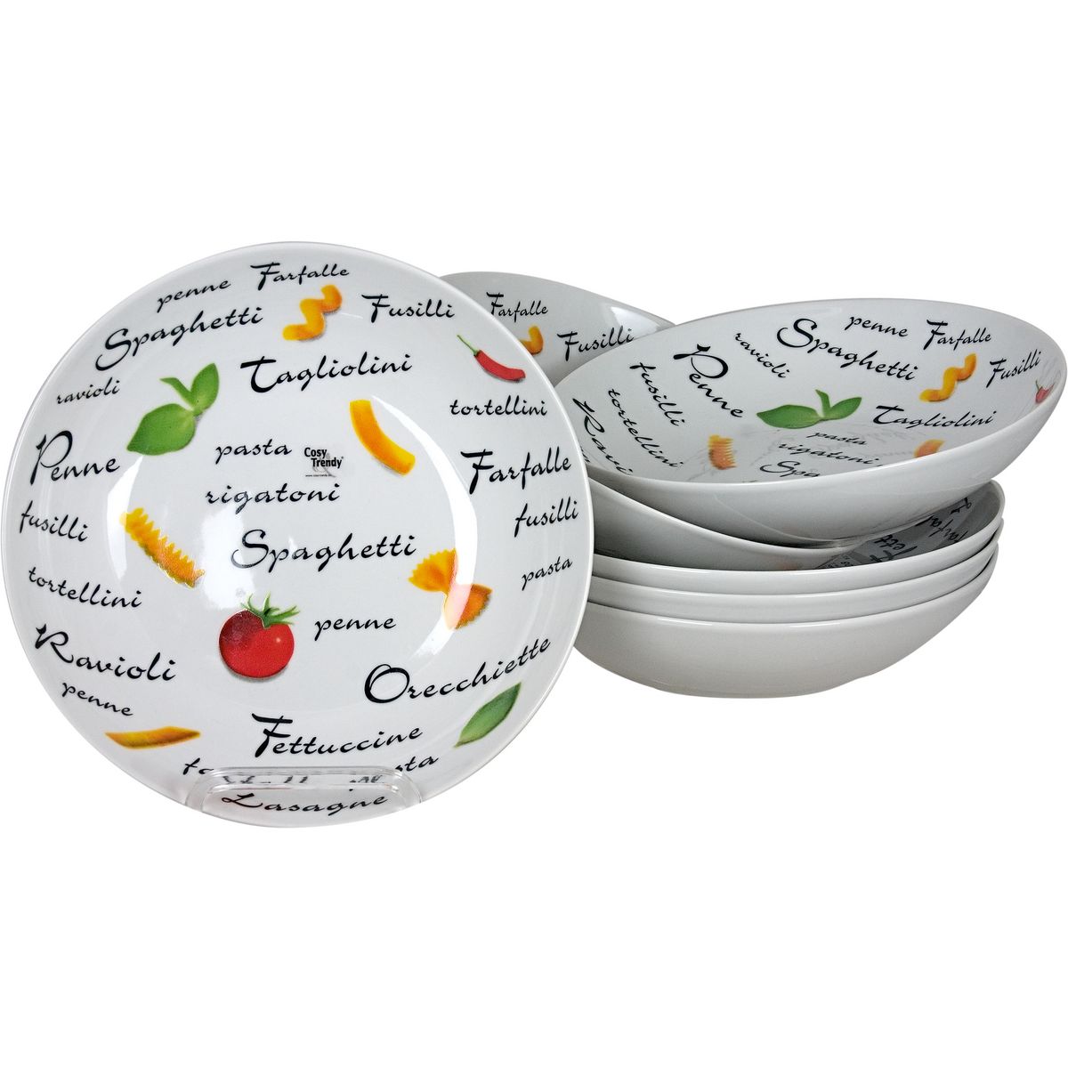 Cosy&Trendy Set de 6 assiettes à pâtes 20 cm