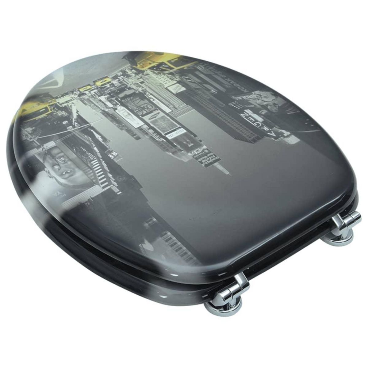 VIDAXL Siege de toilette avec couvercle en MDF Design de New York