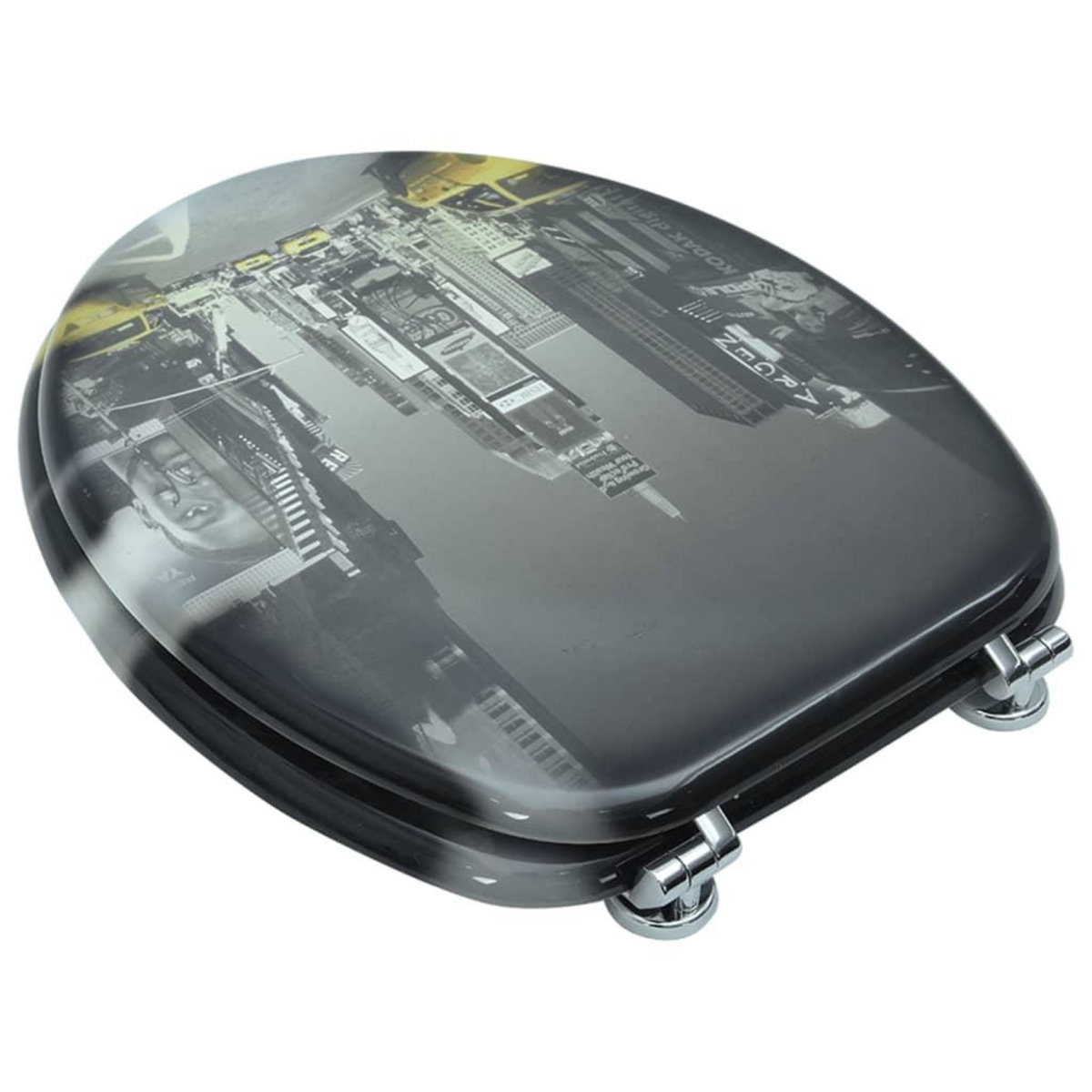 VIDAXL Siege de toilette avec couvercle en MDF Design de New York