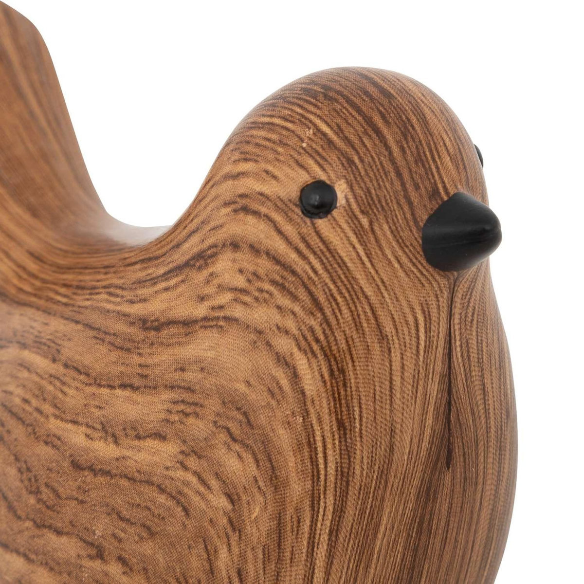 ATMOSPHERA Ensemble de 2 oiseaux en céramique imitation bois - Marron